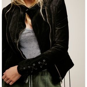 Free People Black Velvet Jacket XS